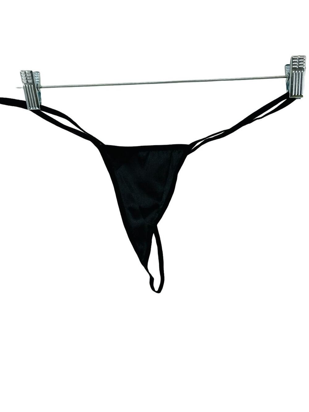 Girlie Inky Black G String Thong Panty Liquid Shiny Sissy 2XL
